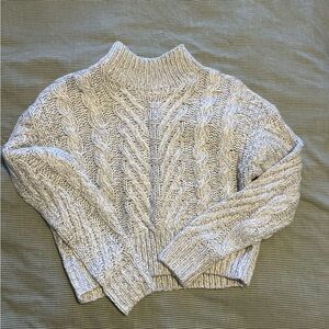 Brand New Grey Cable Knit Crop Top Sweater